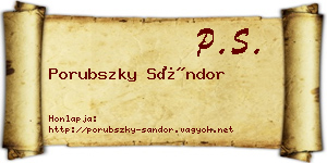Porubszky Sándor névjegykártya